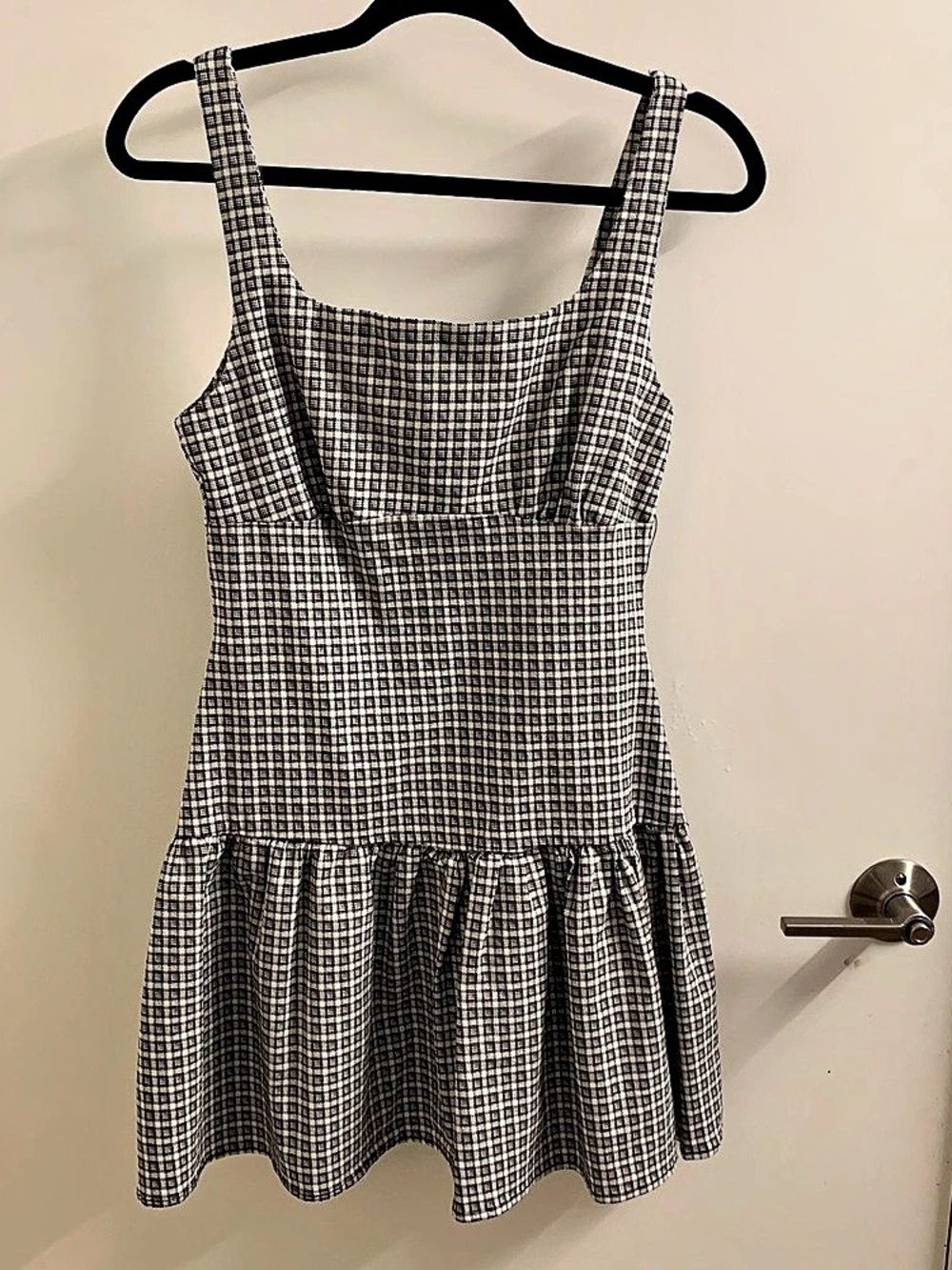 Ardene Plaid Mini Dress in Black & White Size Large Like New